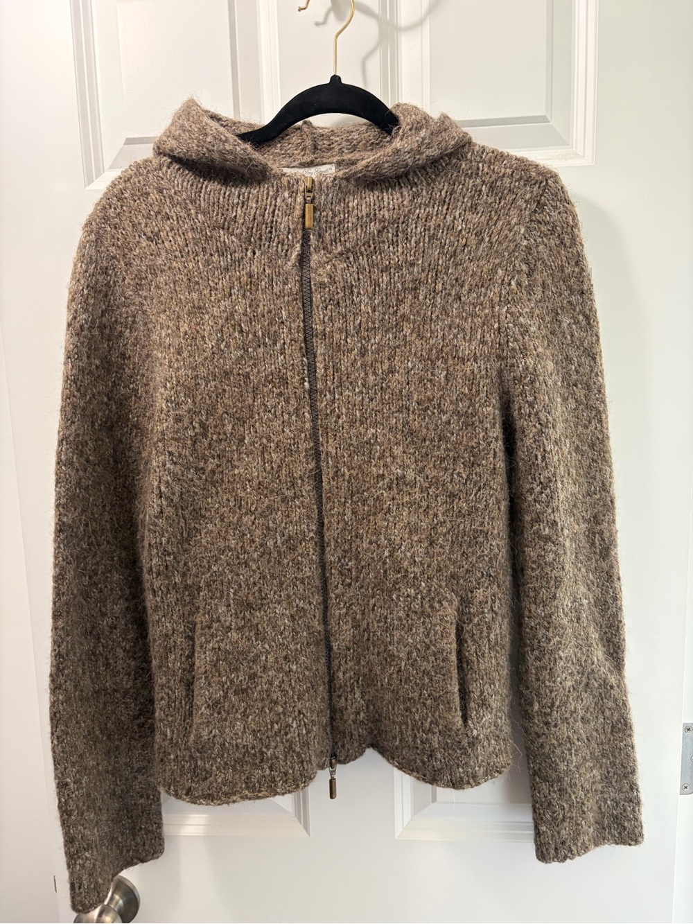 Vintage Y2K Alpaca Wool Blend Cambridge Dry Goods Hooded Cardigan Sweater